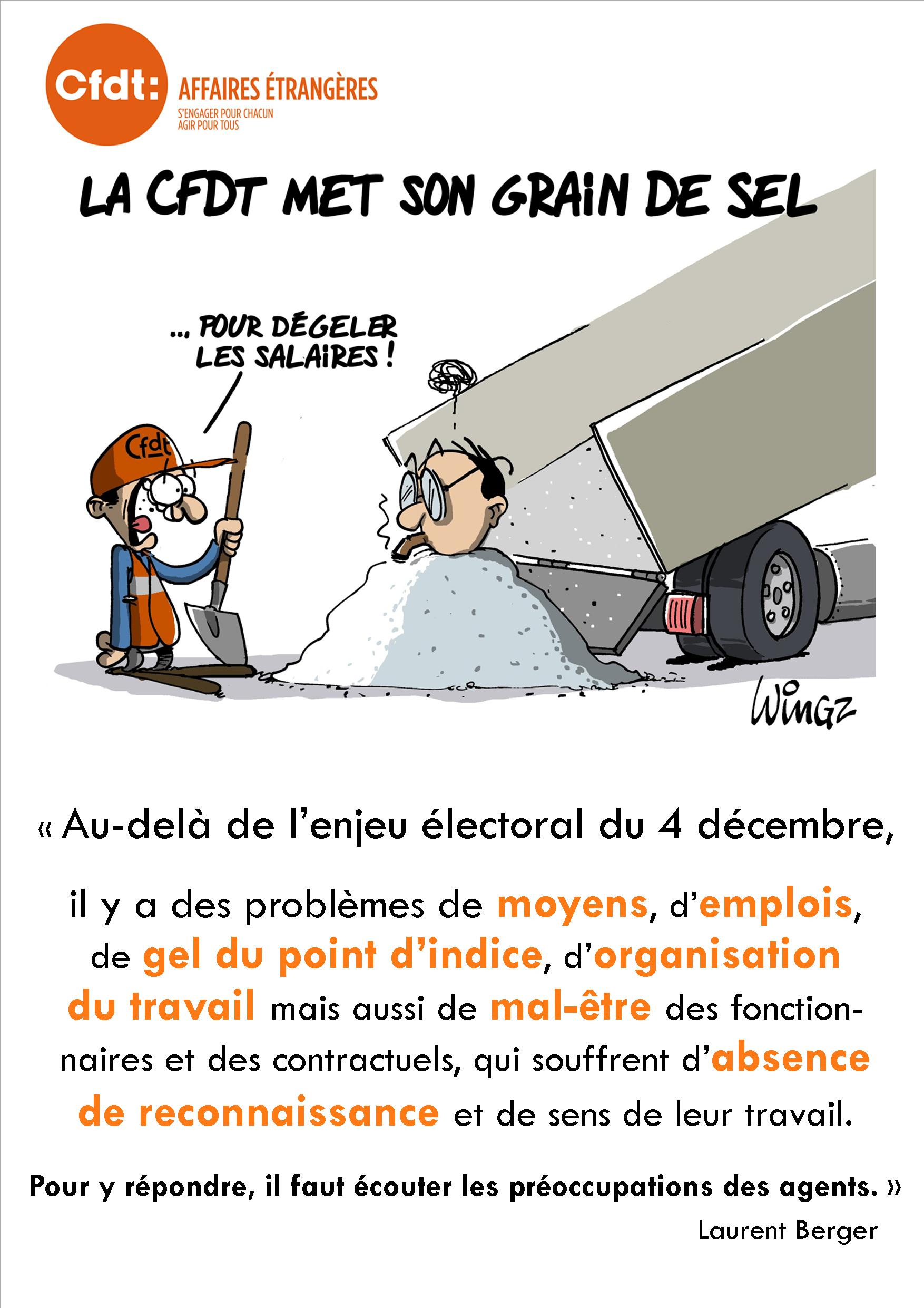 L’affiche sur le gel du point d’indice CFDT